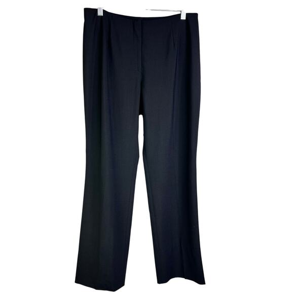 Bernard Zins Paris Pants Womens 10 Black Wool Hi-Rise Flat Front Classic Office - Picture 1 of 8